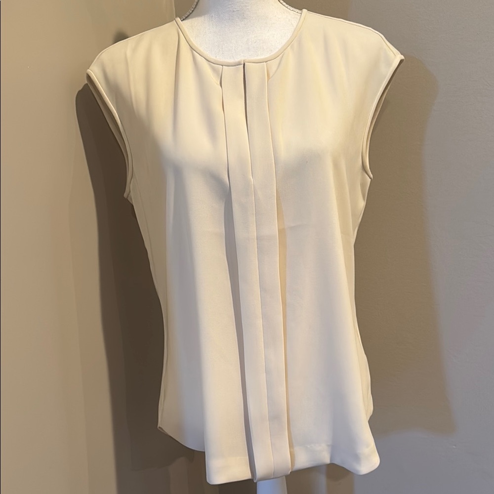 J Crew NWT sleeveless popover top with front inverted pleats